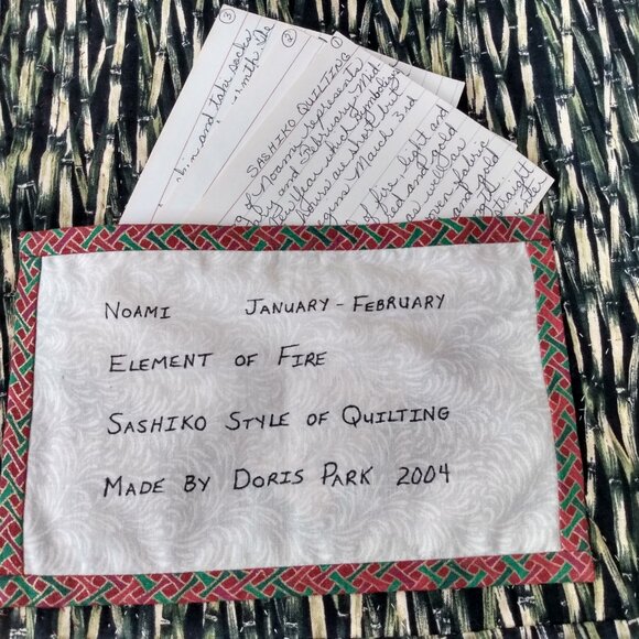 Vintage Sashiko Quilted Wall Hanging Naomi Element of Fire Kimono PROVENANCE - Picture 14 of 16